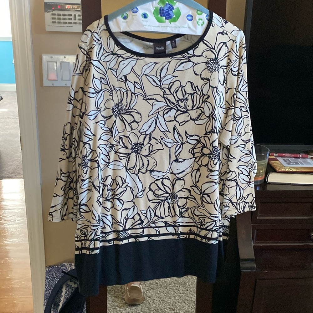Rafaella Ladies Multi Floral Tunic Sweater 2X